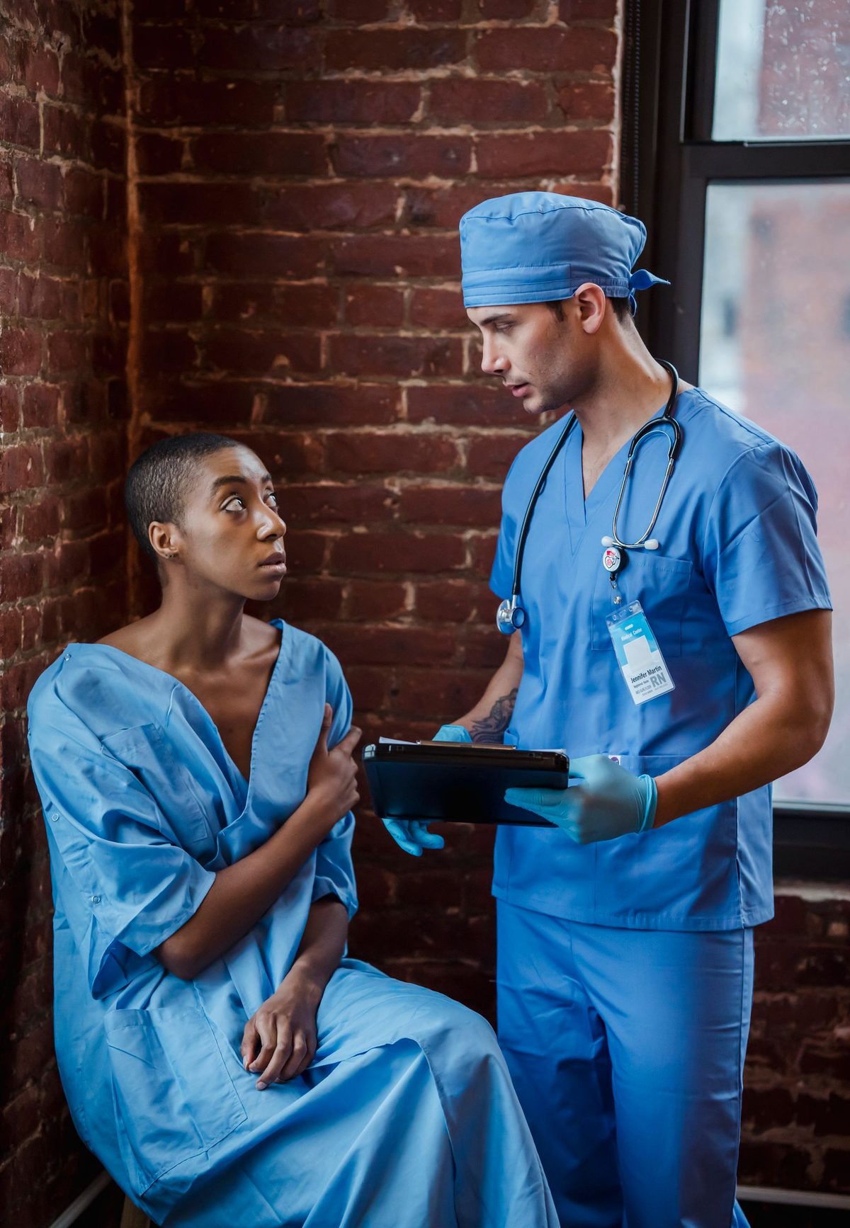 A care team member with a patient at Take a Leap Inc